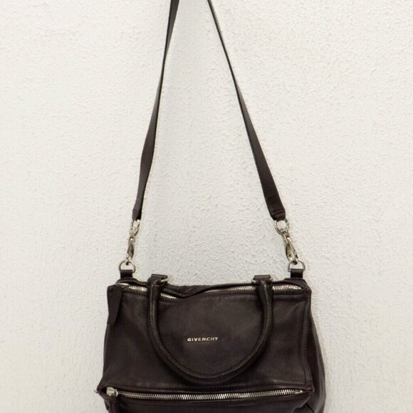 GIVENCHY EF0512 Pandora Purple Solid Leather Shoulder Bag - Picture 1 of 16